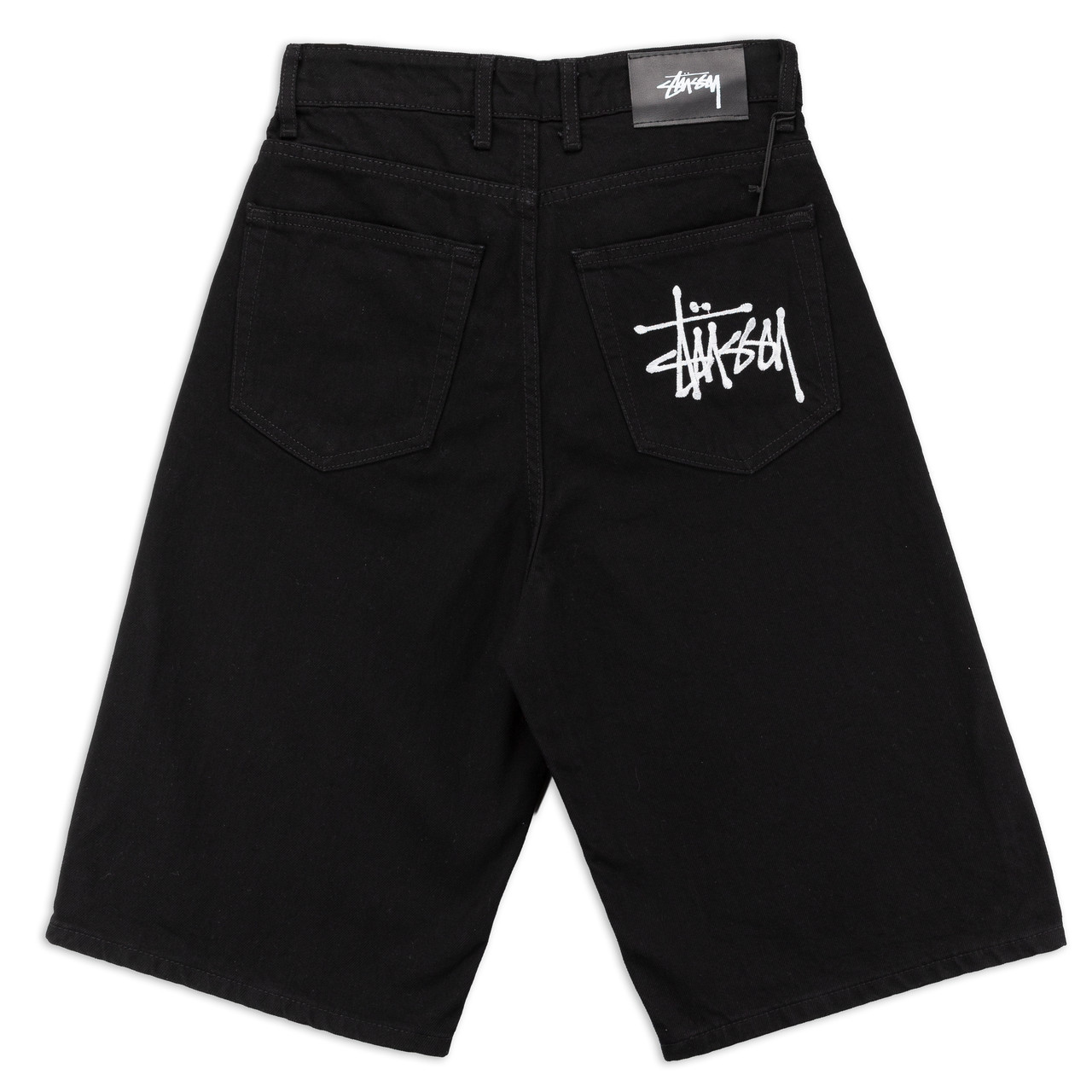 Чоловічі джинсові шорти Stussy чорні, оверсайз, хіп-хоп стиль, Y2K, скейтерський стиль, фото 1