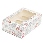 Упаковка для кексів із віконцем (на 6 шт.) Зима 250*170*80 мм