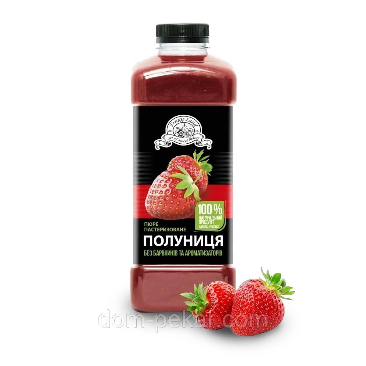 Фруті Ленд пастеризоване пюре Полуниця (10% цукру) 1 кг