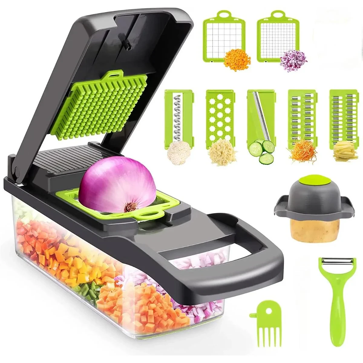 Багатофункціональна ручна овочерізка подрібнювач Veggie slicer 14 в 1 Jm