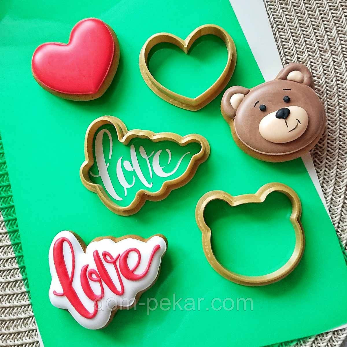 День Валентина 3 мінівирубки з трафаретом 4-5,5 см (TR-2)