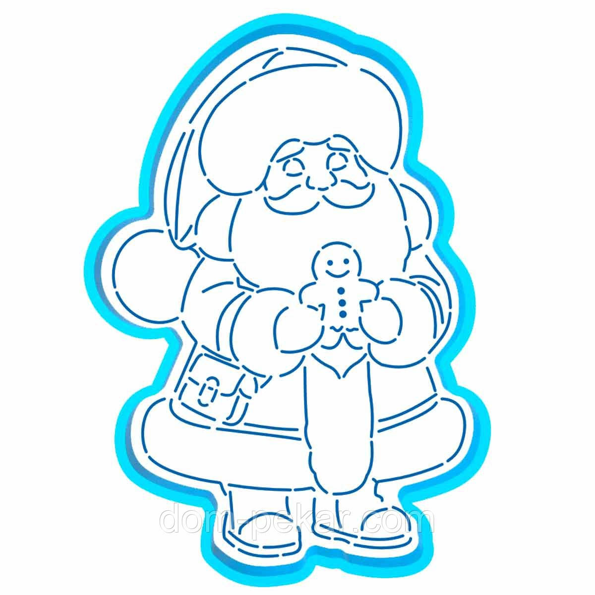 Дід мороз вирубка з трафаретом 19*13,2 см (TR-4)