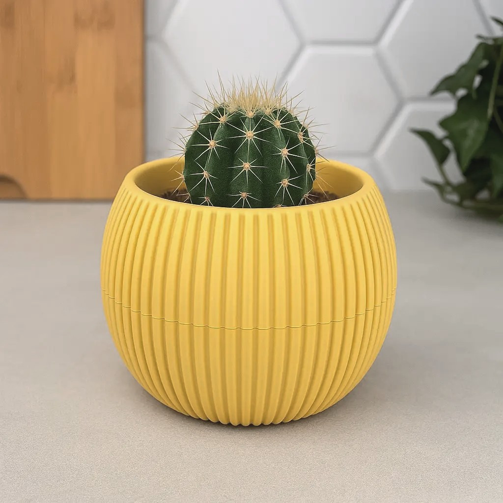 Горщик-сфера для кактуса 0,15 л жовтий CORAL KRS-361