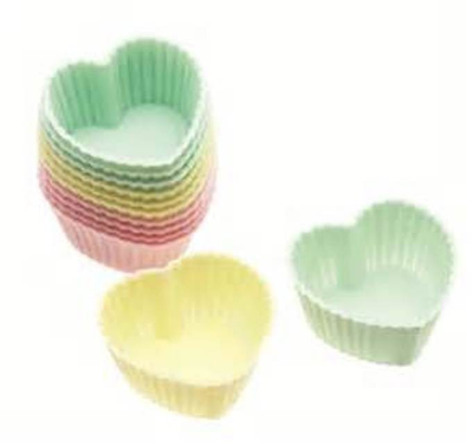 Силіконова форма для кексів "Сердечка" маленькі 8 шт., фото 1