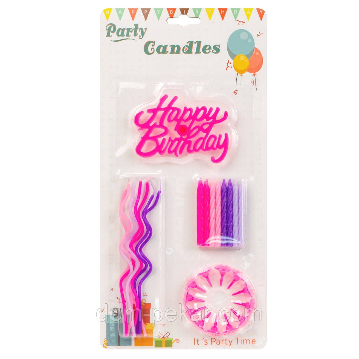 Набір свічок Happy birthday Рожеві