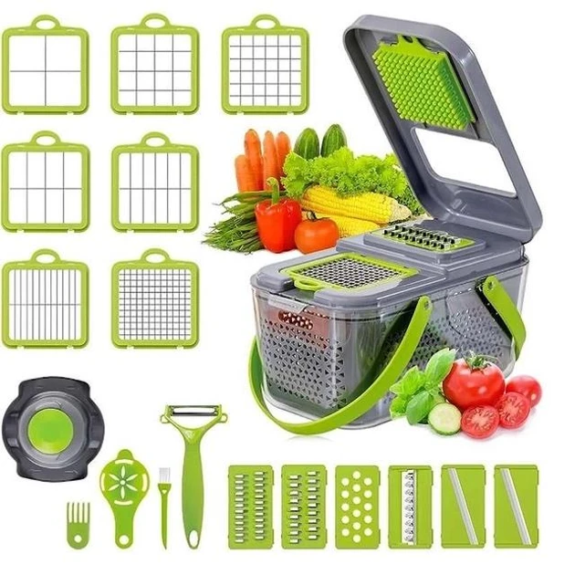 Багатофункціональна ручна овочерізка подрібнювач Veggie slicer 22 в 1 Jm