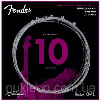 Популярний! Струни для гітари Fender Jimi Hendrix Voodoo Child 10-38 Electric Guitar Strings (236921) - Краща якість тільки на