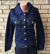 Куртка унісекс (жінка, підліткова) джинсова стрейчева на ґудзиках LEVIS, Туреччина, фото 4