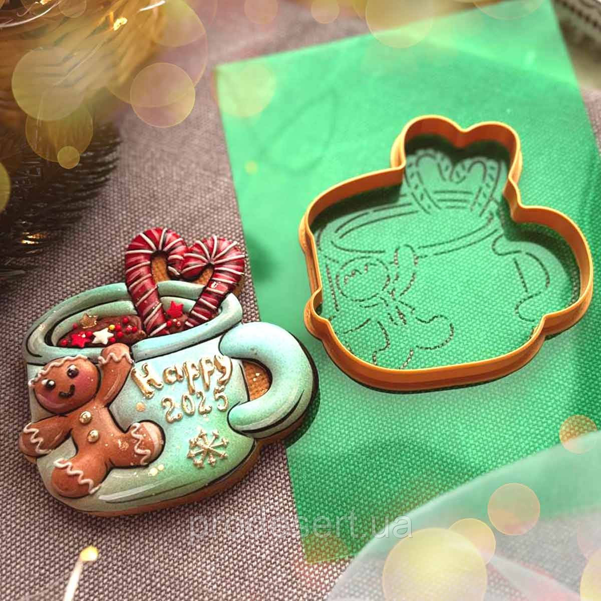 Чашка какао-зрубка з трафаретом 10*9,7 см (TR-2)