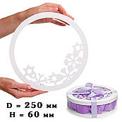 Коробка Тубус d250, H60 з прозорою кришкою СНІЖИНКА