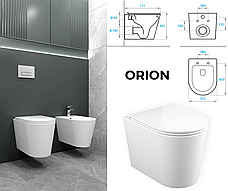 Комплект 5в1: інсталяція Koller Pool + безобідковий унітаз Orion білий, змив TORNADO + клавіша на вибір, фото 5