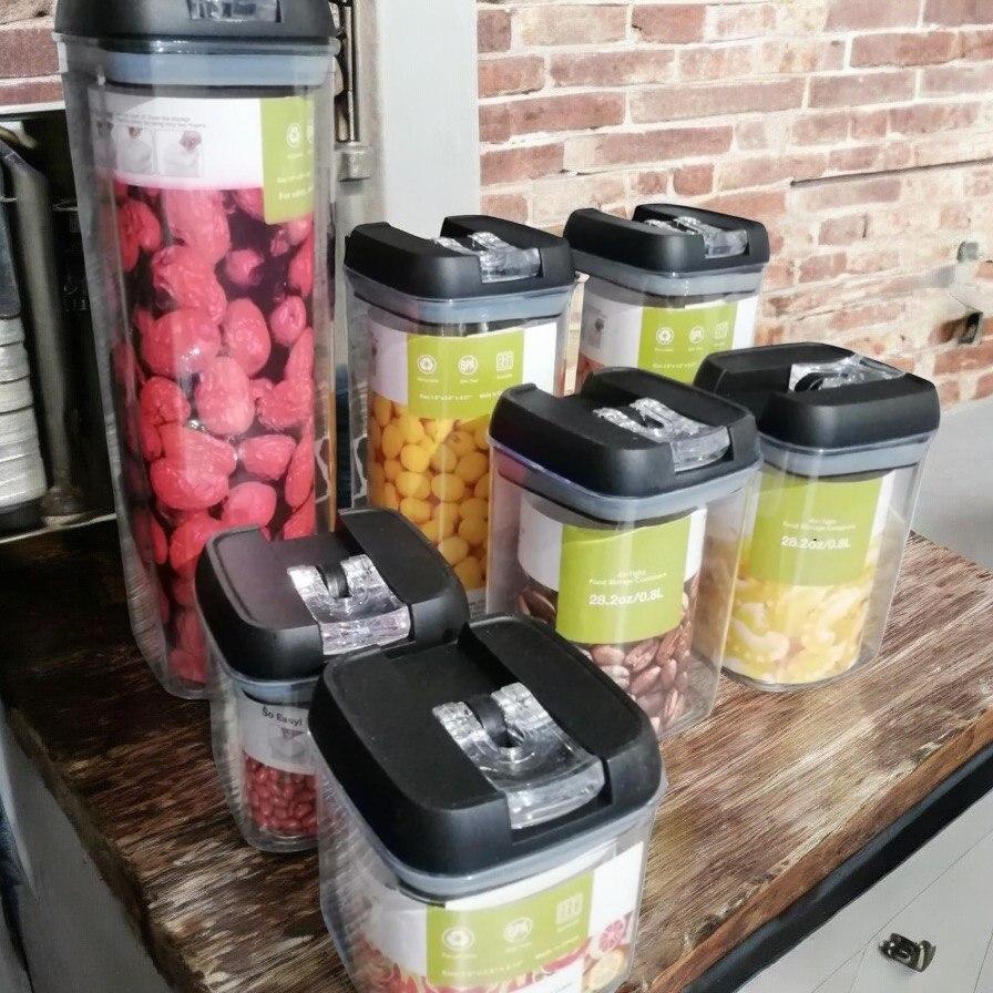 Контейнери під крупи для зберігання продуктів 7 шт. набір із кришками герметичні пластикові прозорі