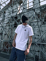 Чоловіча літня футболка Stone Island White футболка Стон Айленд Туреччина на грудях нашивка з логотипом, фото 5