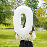 Кулька цифра 0 фольгована 32 дюйма білий, фото 3