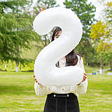 Кулька цифра 2 фольгована 32 дюйма білий, фото 3