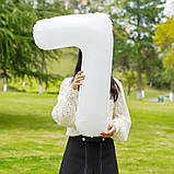 Кулька цифра 7 фольгована 32 дюйма білий, фото 3