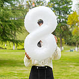 Кулька цифра 8 фольгована 32 дюйма білий, фото 3