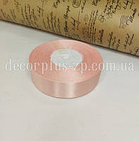 Стрічка атласна 2,50 см, світлий персик