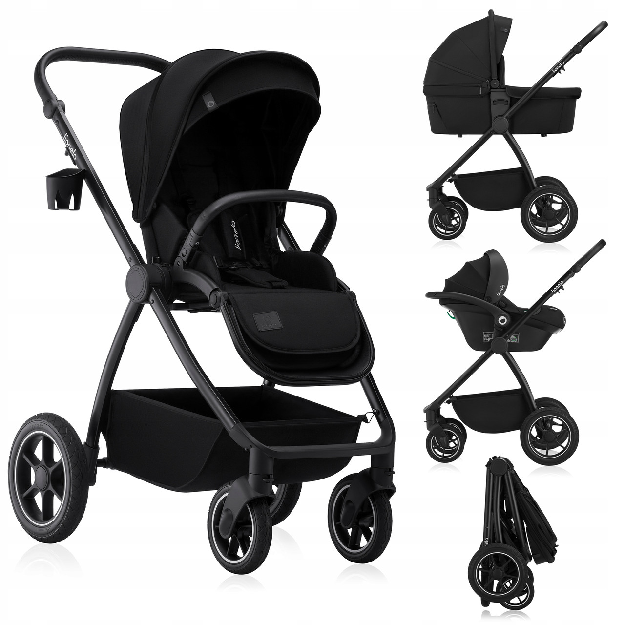 Універсальна коляска 3 в 1 Lionelo MERIL 3IN1 BLACK ONYX
