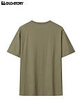 Чоловіча однотонна базова оливкова футболка, фото 2