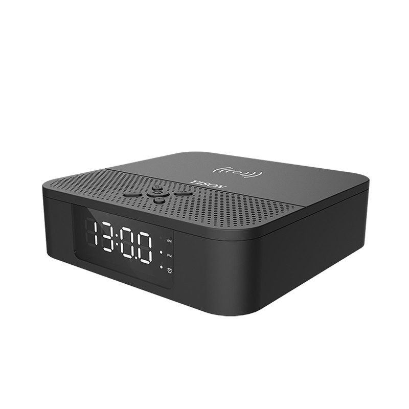 Акустика + настільний годинник + бездротовий зарядний YISON WS-5 with Qi Charger 3W*2, фото 1