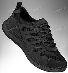 Літні тактичні кросівки з вентильованою сіткою / полегшене військове взуття зі шкіри на літо GENESIS Vent (black)