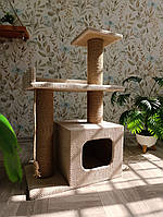 Когтеточка с домиком и лежанкой для кота 85*55*35 см