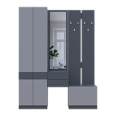 Модульний передпокій з шафою та дзеркалом у коридор, Сучасні меблі в передпокій Сола Дорос, фото 4