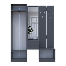 Модульний передпокій з шафою та дзеркалом у коридор, Сучасні меблі в передпокій Сола Дорос, фото 5