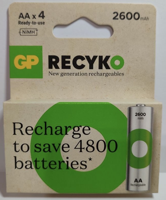 Акумулятори GP ReCyko 2700 Series 2600 mAh AA R6 у блістері