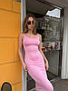 Рожева жіноча лаконічна літня облягаюча еластична сукня на бретелях з віскози по фігурі довжини максі, фото 8