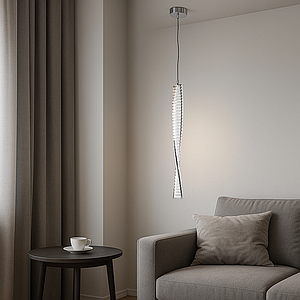 Підвіс у сріблі та кришталю 50 см у стилі Арт деко (MD230107/50CH)