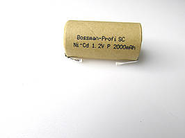 Промисловий акумулятор Bossman Ni-CD CS2000P 1.2V 2000mAh, з лепестками для пайки