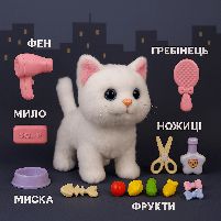 Игровой набор Уход за котенком MC1070/1 - белый котик с розовыми ушками, фото 3