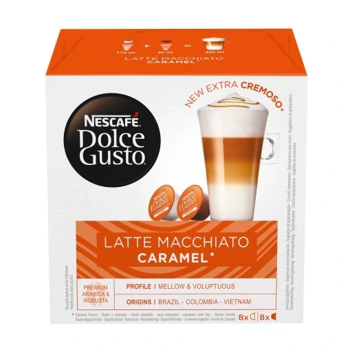 Набір з 4 шт. Капсули для Dolce Gusto Nescafe Dolce Gusto Latte Macchiato Caramel 16 шт., фото 1
