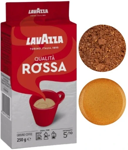 Набір з 4 шт. Lavazza Qualita Rossa середньо обсмажена мелена кава 250г, фото 1