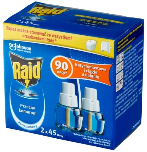 Набір з 3 шт. Raid заміна рідина проти комарів 45 ночей (2x27ml), фото 1