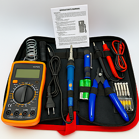 Набір для паяння в чохлі з мультиметром, 23 предмети