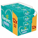 Набір з 2 шт. Pampers Fresh Clean вологі хустинки для дітей 12x 52 шт, фото 3