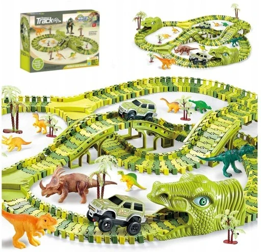 Набір з 2 шт. Автодром для гонок "динозавр" Dino Park парк динозаврів Xxl 271el великий