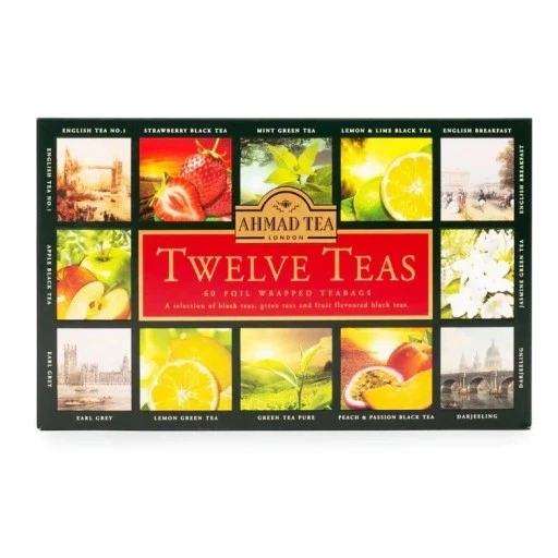 Набір з 3 шт. Набір чаїв "twelve Teas" від Ahmad Tea 60 пакетиків, фото 1