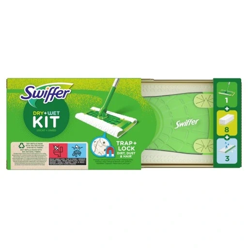 Набір з 2 шт. Swiffer стартовий набір 1 швабра 8 сухих + 3 вологі наперстки для пилу