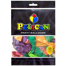 Повітряні кулі 10" 25см перламутр асорті 50шт Pelican 810199