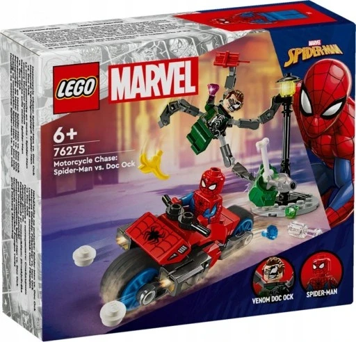 Набір з 2 шт. Lego 76275 Marvel Super Heroes переслідування на мотоциклі Spider-man проти Doc Ock