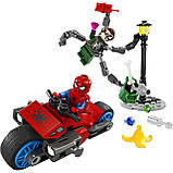 Набір з 2 шт. Lego 76275 Marvel Super Heroes переслідування на мотоциклі Spider-man проти Doc Ock, фото 4