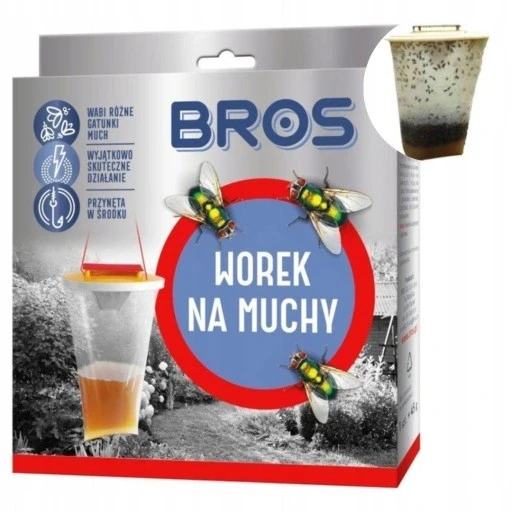 Набір з 2 шт. Пастка на мухи мішок-лапка приманка Bros привабливий ефективний, фото 1