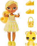 Набір з 2 шт. Rainbow High Littles Daisy Madison жовта 14 см + ведмежа, фото 2