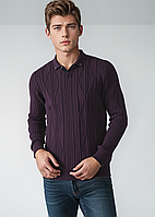 Светр чоловічий Ferraro 3870-G бордовий Розміри S(46/48)