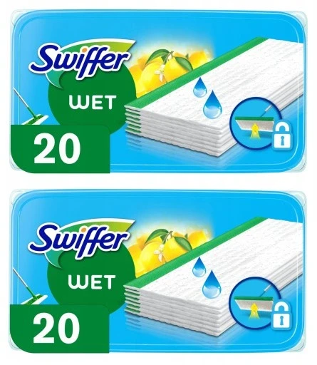 Набір з 2 шт. Swiffer вологі серветки касети для мопа 2x20шт