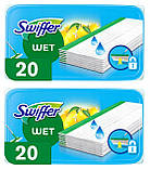 Набір з 2 шт. Swiffer вологі серветки касети для мопа 2x20шт, фото 3